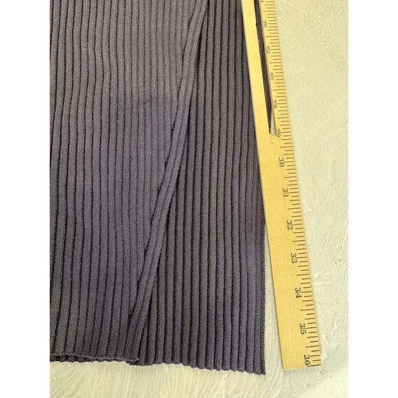 Nicholas Nixie Plaited Midi Skirt XS Ink Black Ribbed Knit High Waist Slit New - Picture 5 of 13